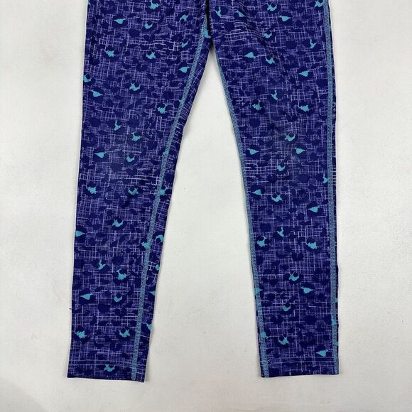 JK TECH Girls Size M Purple Blue Animal Print Plaid Activewear Leggings Stretch - Picture 4 of 10
